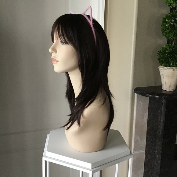 Cat Ears Hair Headband Pink Fuzzy Kitten Halloween Party Costume Crafts Girl NEW - Picture 3 of 13